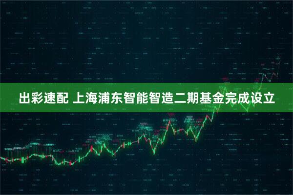 出彩速配 上海浦东智能智造二期基金完成设立