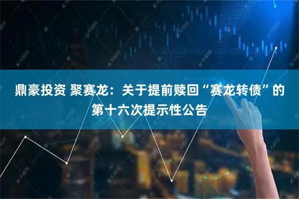 鼎豪投资 聚赛龙：关于提前赎回“赛龙转债”的第十六次提示性公告