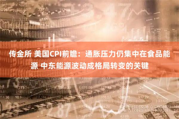 传金所 美国CPI前瞻：通胀压力仍集中在食品能源 中东能源波动成格局转变的关键